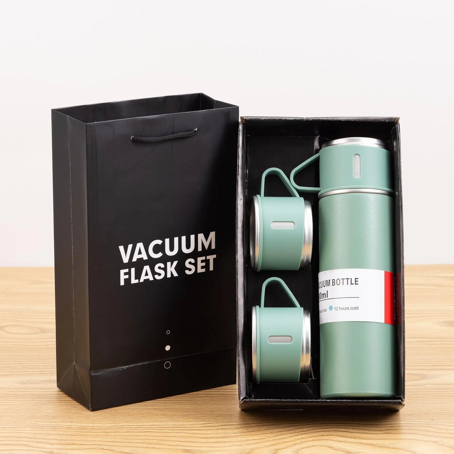 3Pcs/Set Vacuum Water Bottle Set, Stainless Steel Vacuum Flask with Gift Box, Vacuum Insulated Bottle with Cups, Portable Tumbler Cups
